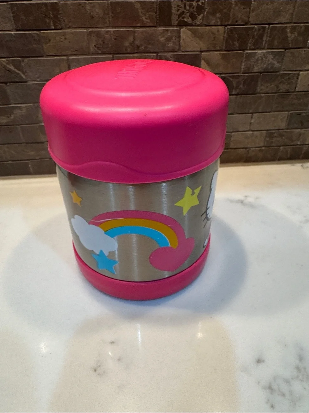 Hello Kitty Pink Stainless Steel Snack Container with Stars
